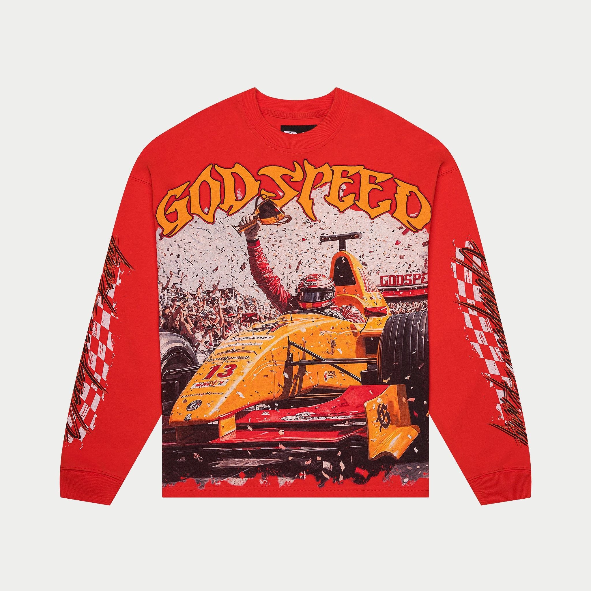 Godspeed- F1 Finishline LS T-Shirt (Red)