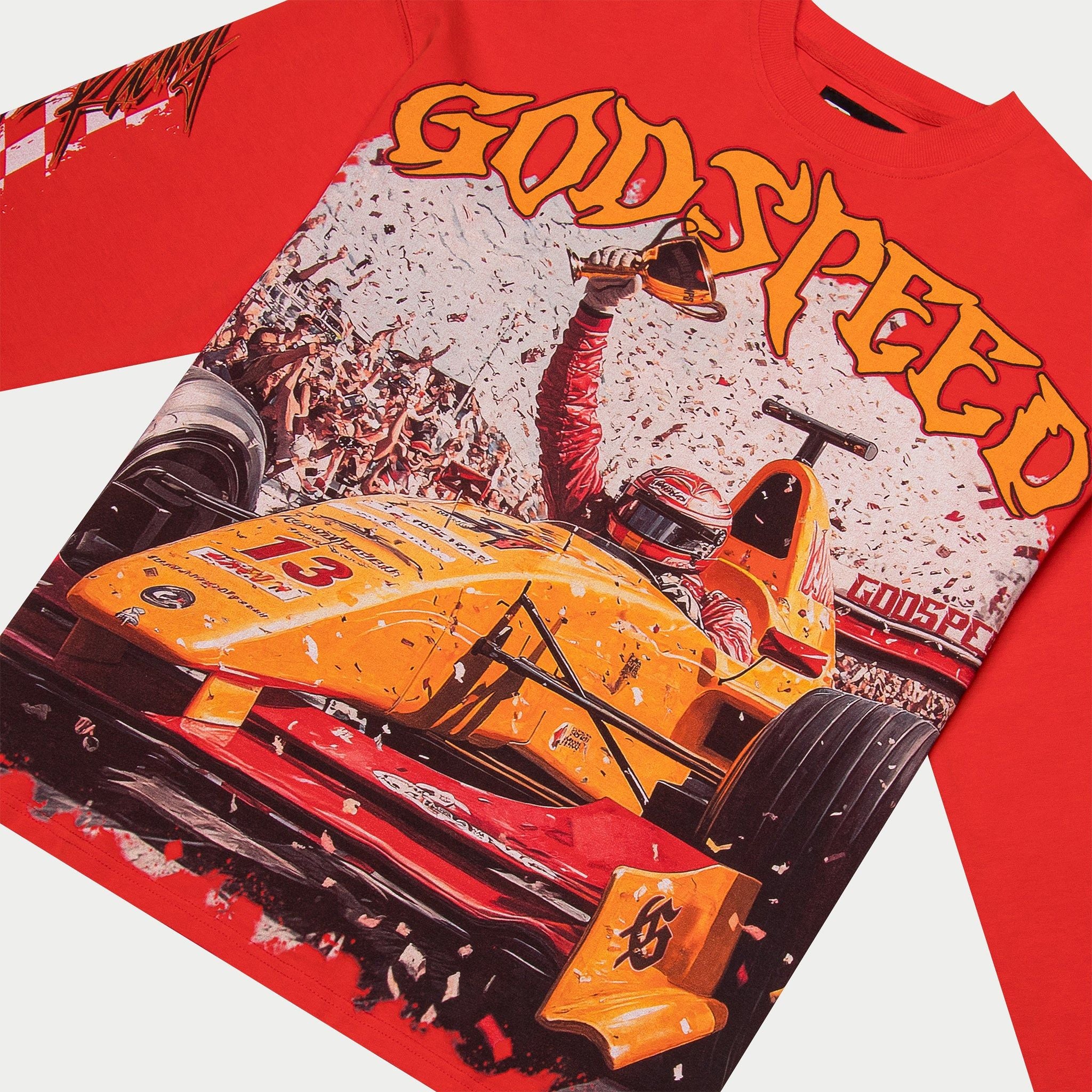 Godspeed- F1 Finishline LS T-Shirt (Red)