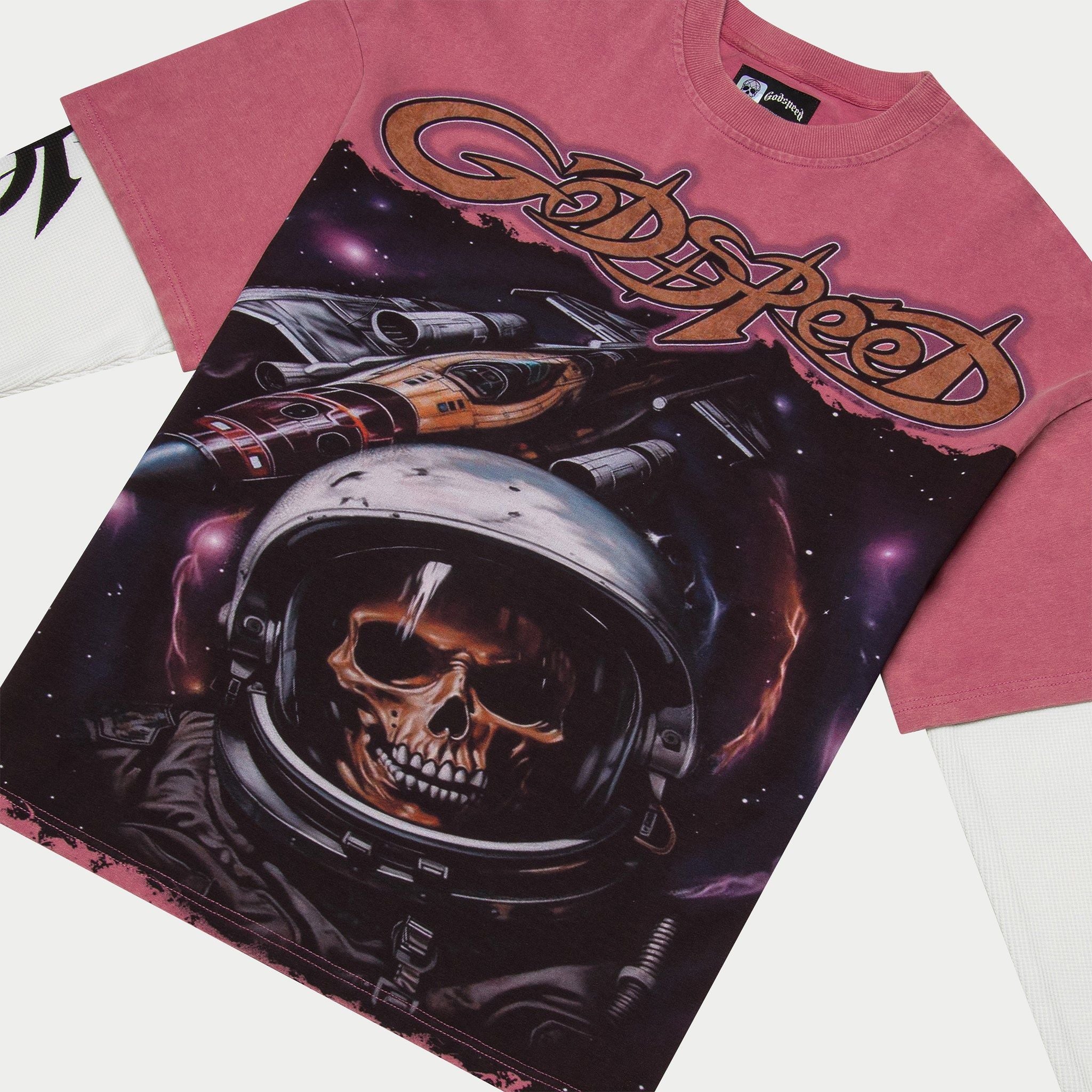Godspeed- Space Traveler Layered T-Shirt (Pink)