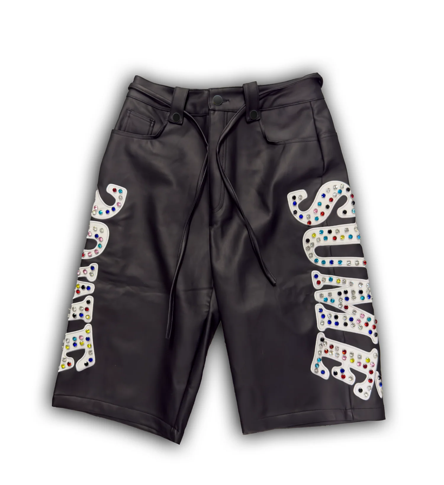 SUME - LEATHER GEMSTONE SHORTS