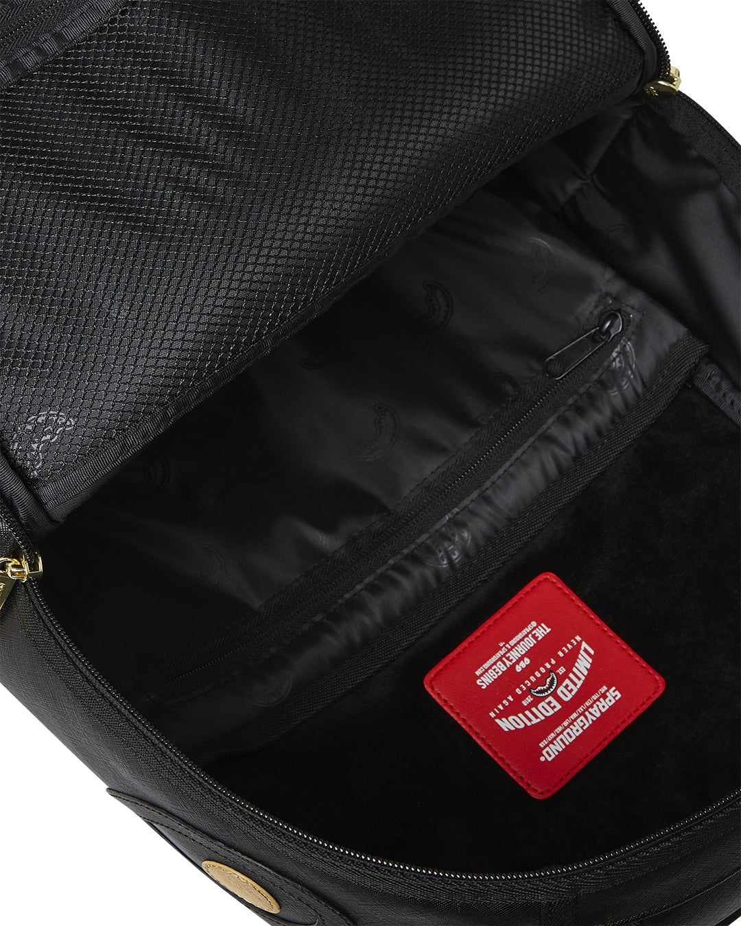GOLD AND BLACK RACING STRIPES BACKPACK - SPRAYGROUND
