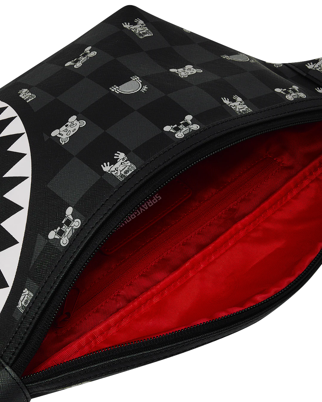 SPRAYGROUND - GRAY PEEKING / SHARK MOB HIDEOUT SAVVY CROSSBODY - 910B8912NSZ