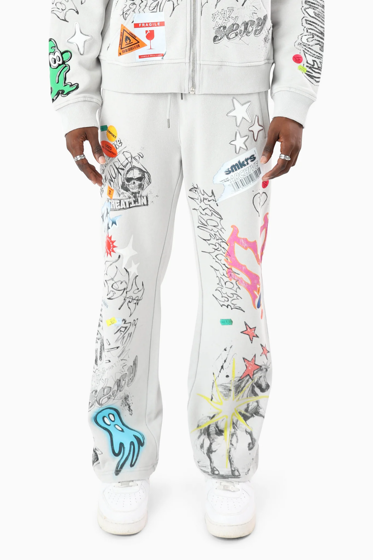 SMOKE RISE - DOODLE FLEECE PANT