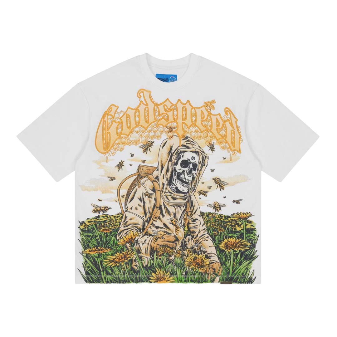 GODSPEED - SAVE THE BEES TEE (WHT)