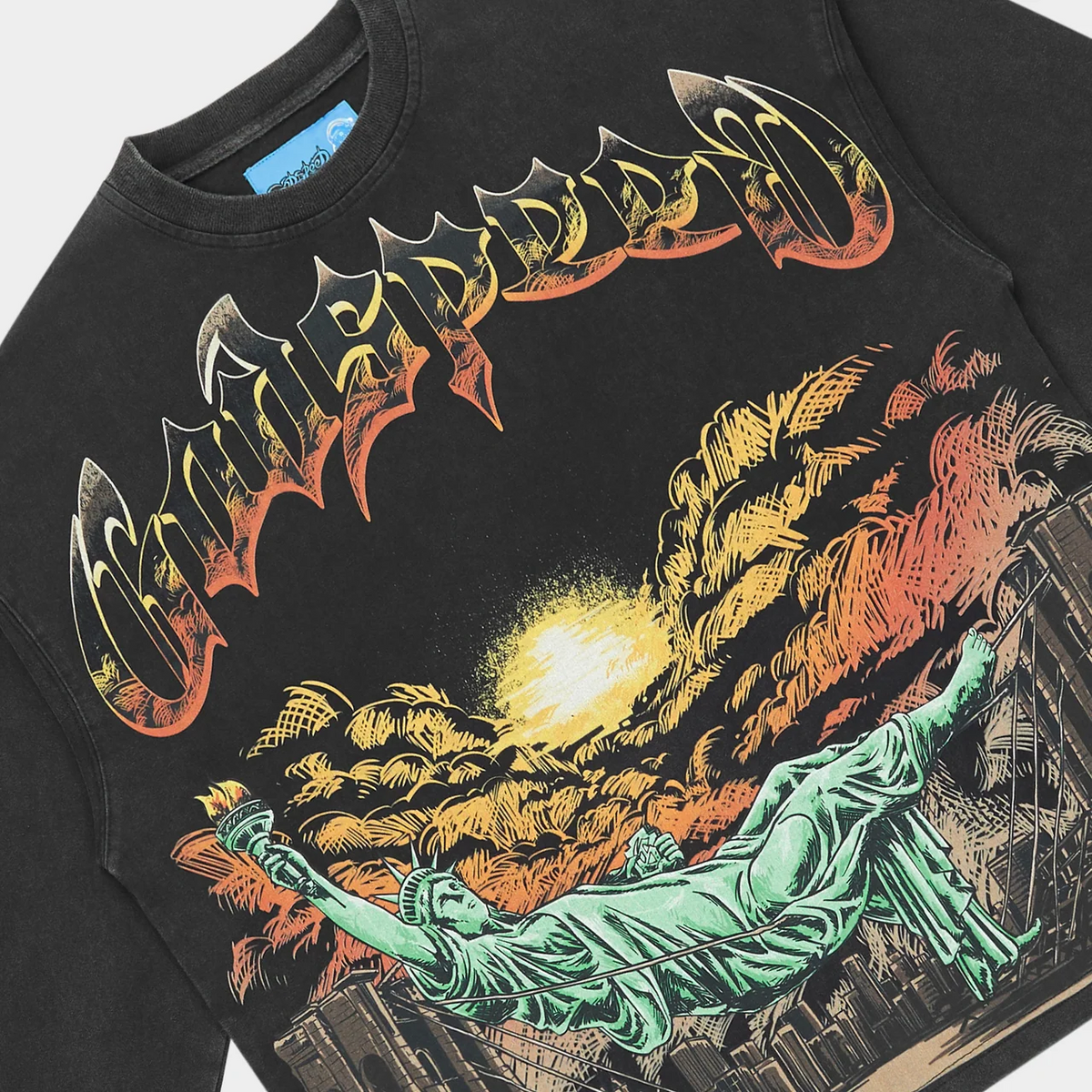 GODSPEED - BURNT BRIDGES II L/S TEE - BLK-WSH