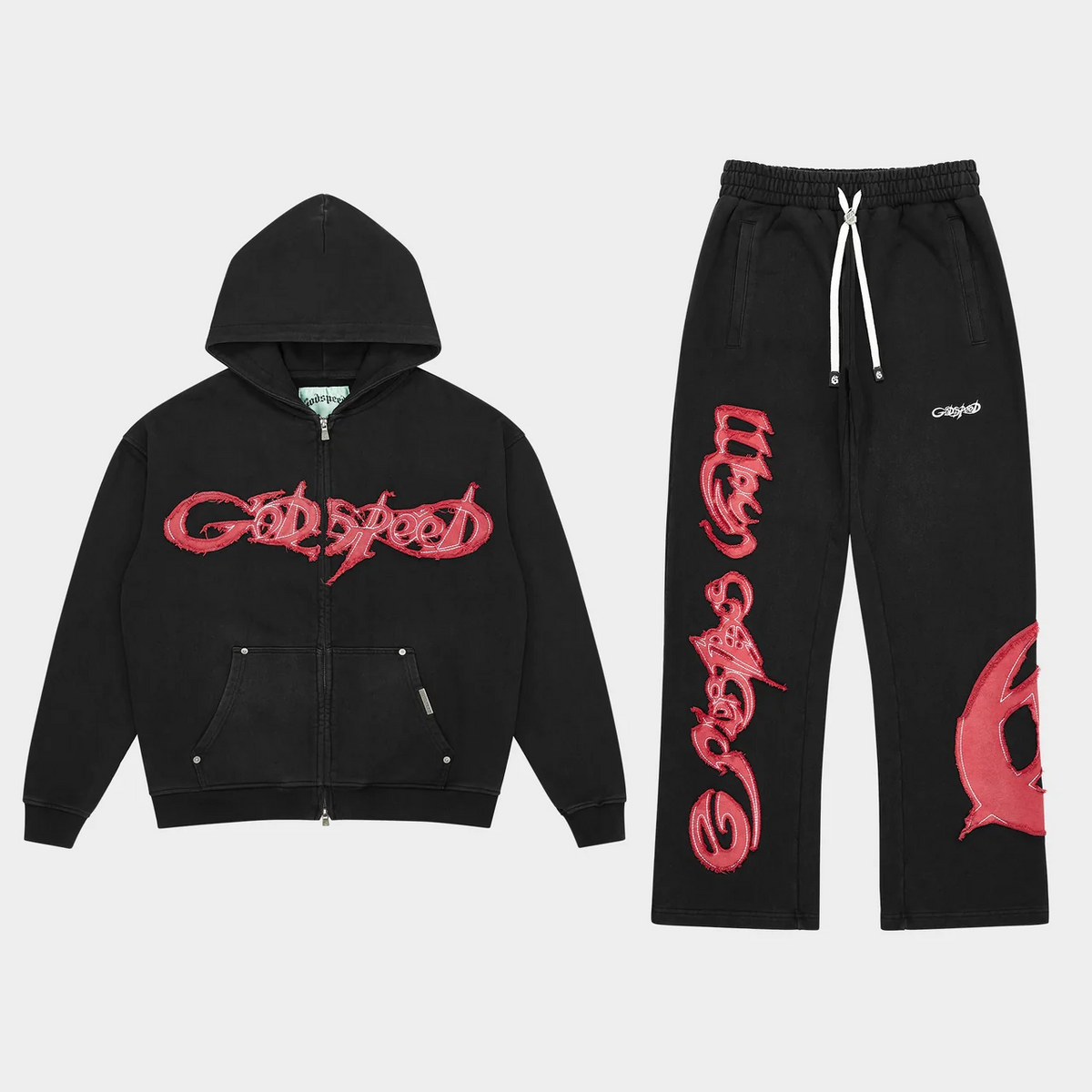 GODSPEED - RAW IMPORT SWEAT SET - BLK-RED