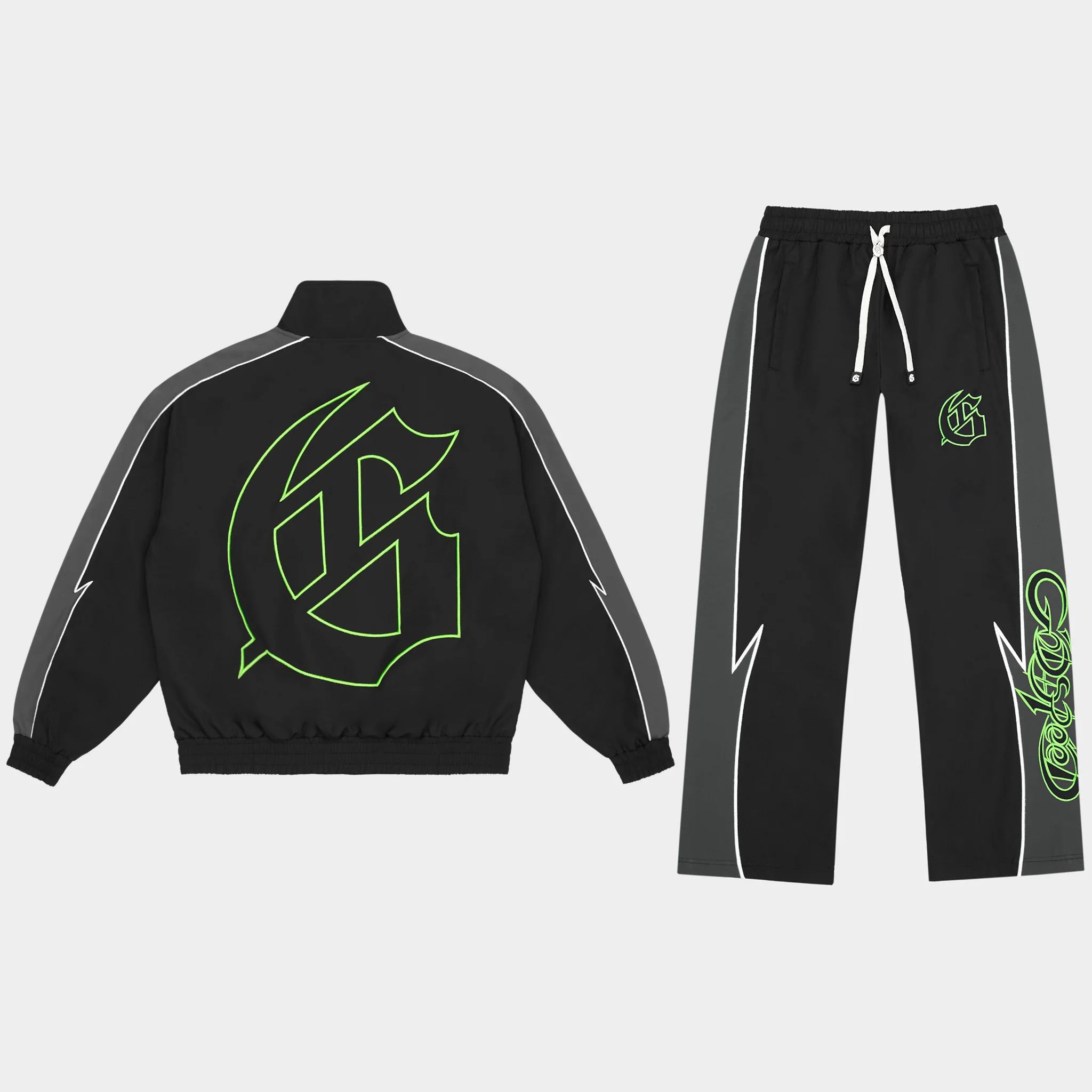 GODSPEED - GT TRACK SUIT - BLACK / VOLT GREEN