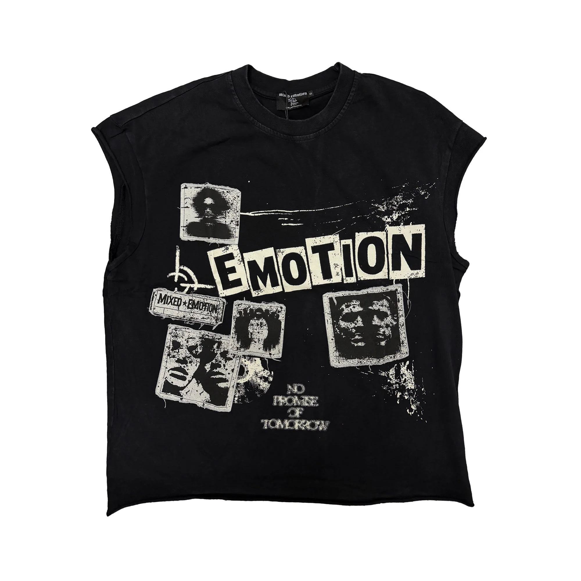 MIXED EMOTION - NEWSPAPER CUT OFF TEE