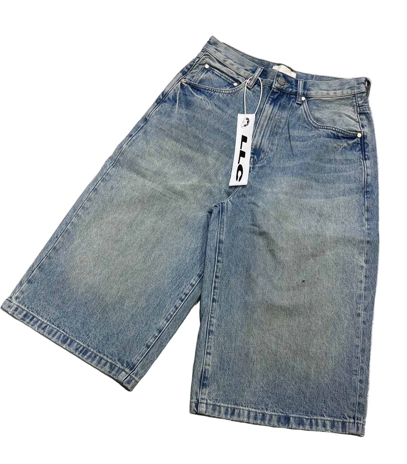 LLC - L0042 -LT INDIGO ACHROMATIC JORTS