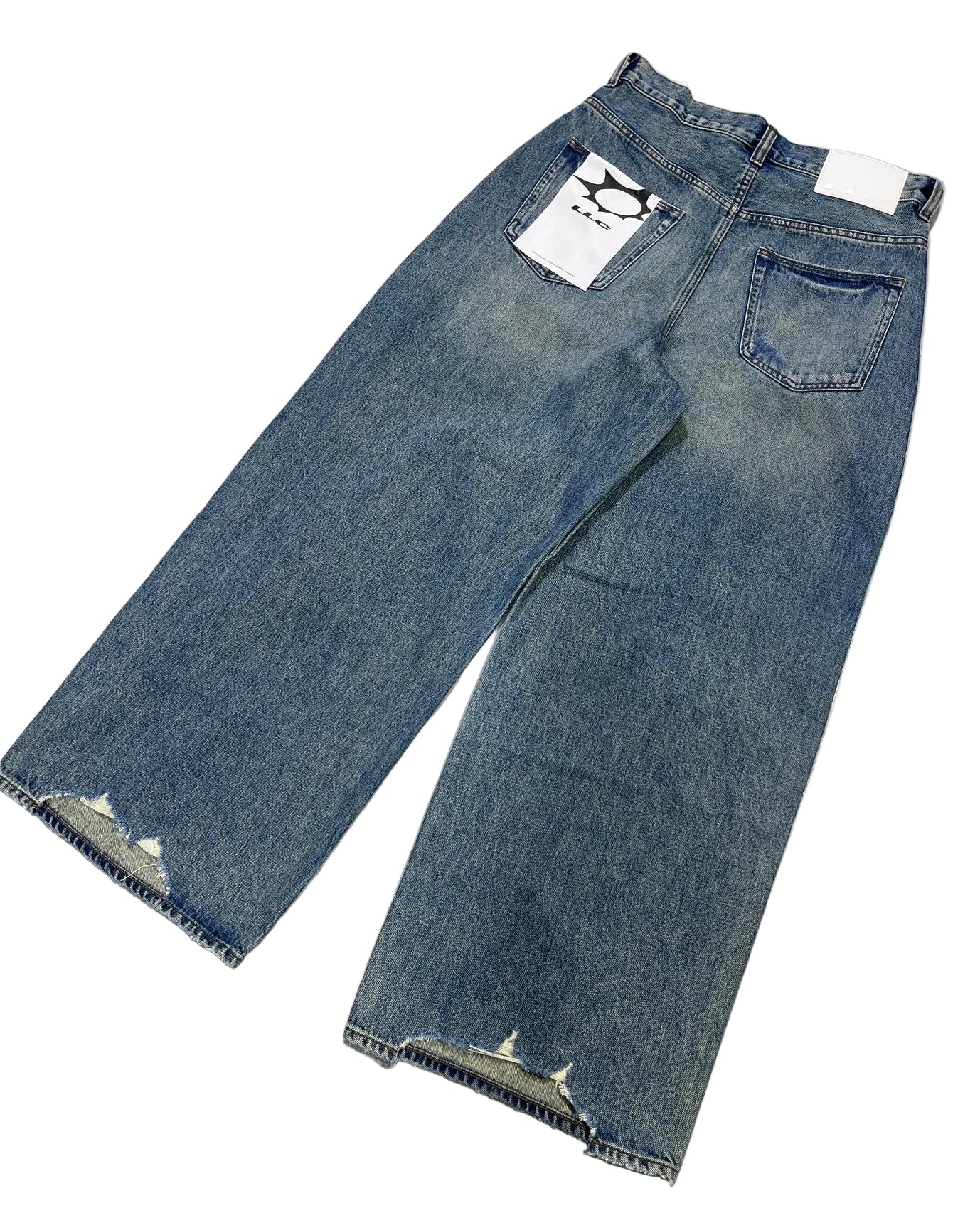 LLC - L0020 - MID INDIGO BAGGY DESTRUCTION JEANS