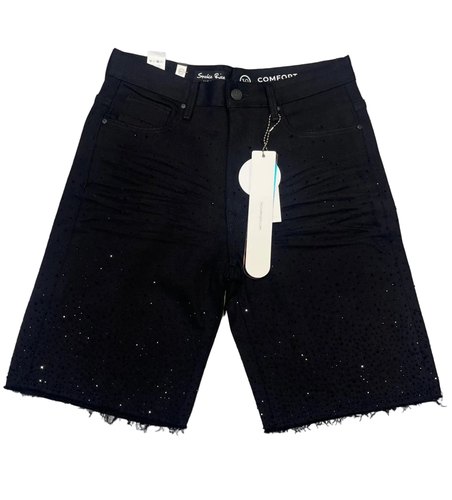 SMOKE RISE - RHINSETONE DENIM SHORTS
