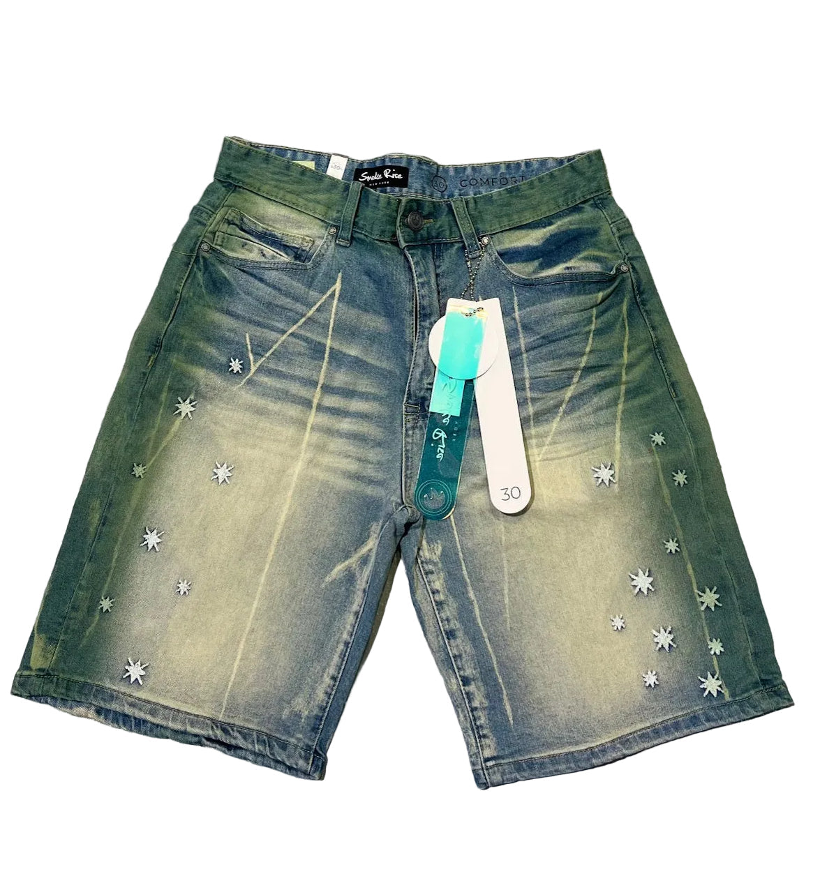 SMOKE RISE - OVERSPRAY JEAN SHORTS