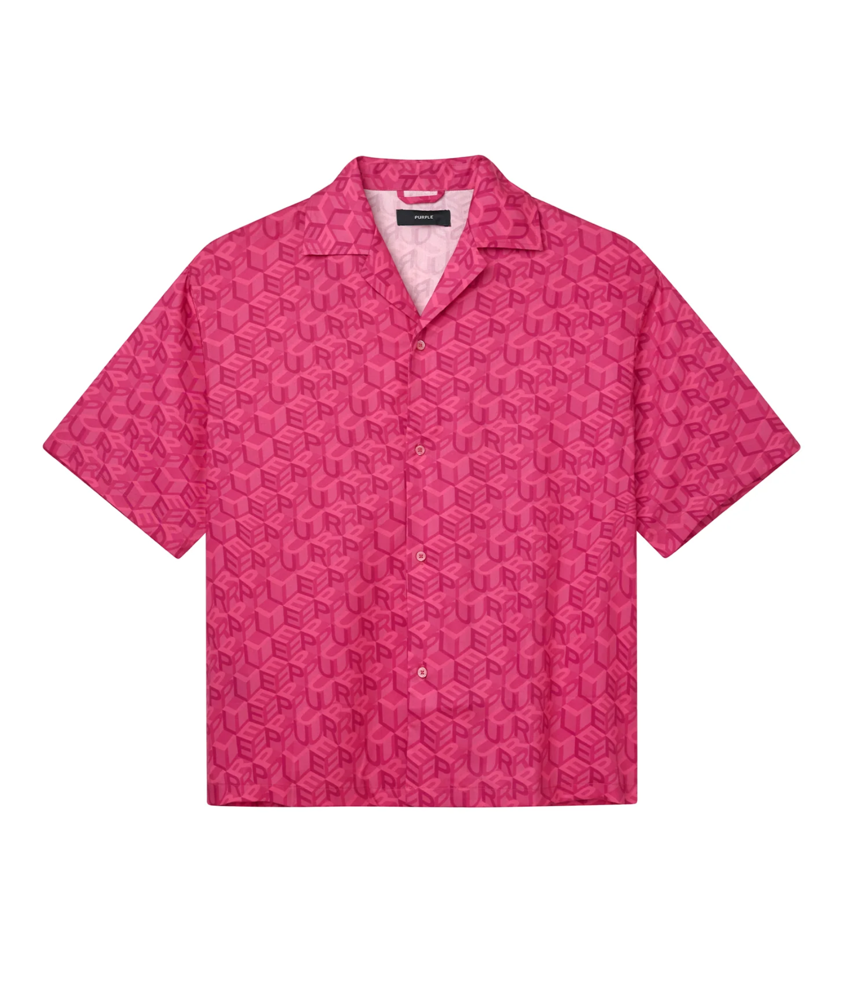 PURPLE - M3015-LYPD CUBE MONOGRAM SHIRT