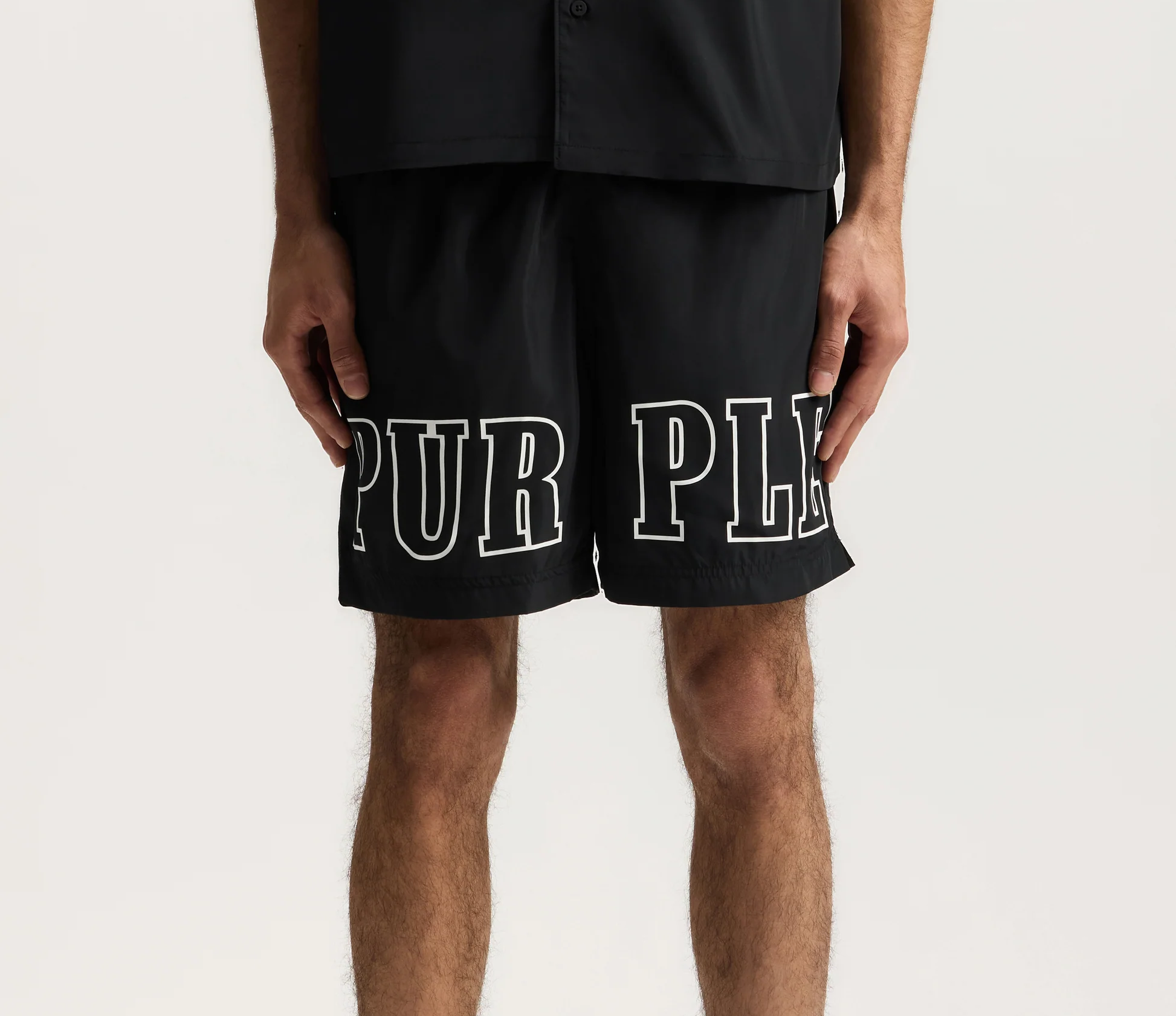 PURPLE - WORDMARK OUTLINE SWIM SHORT