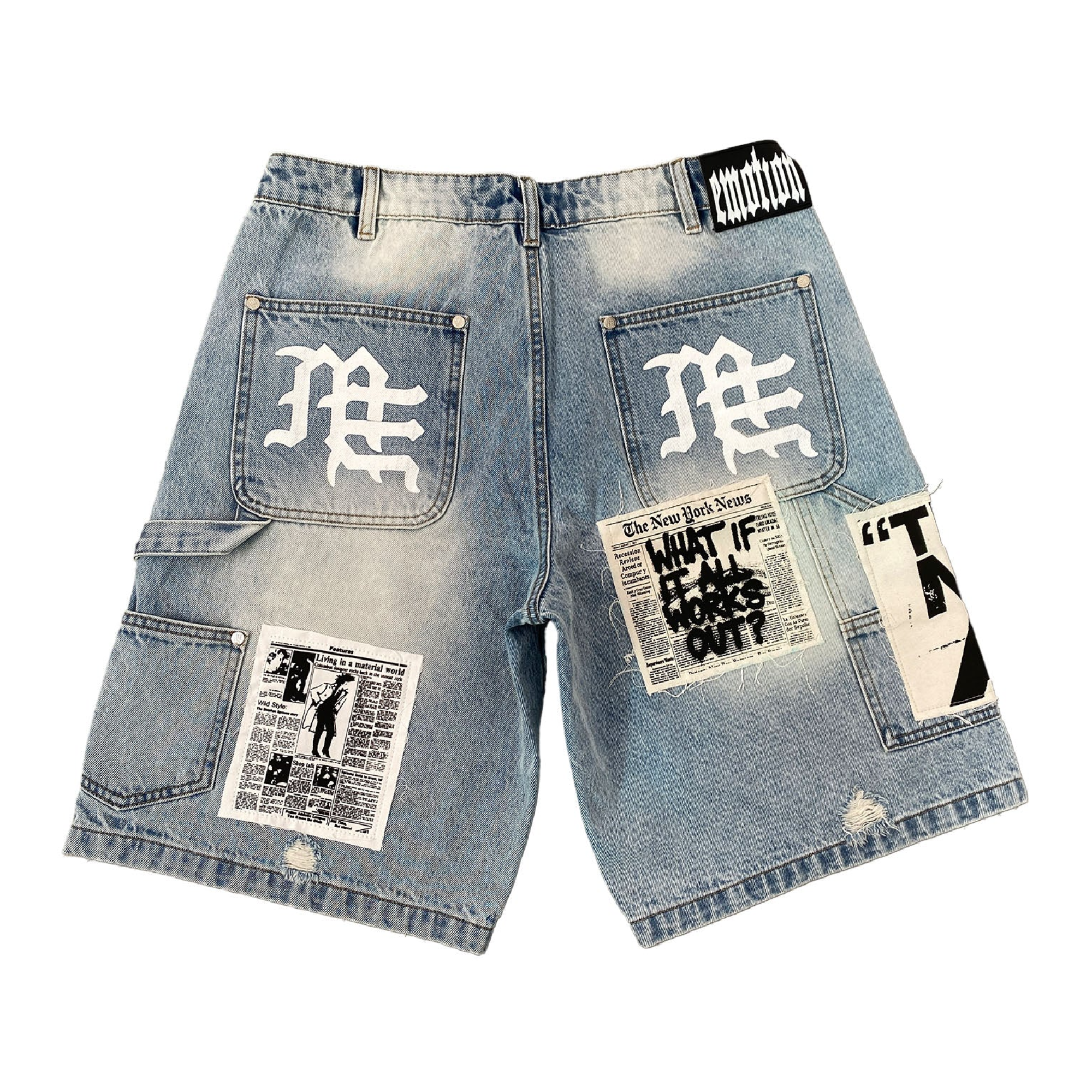 MIXED EMOTION - AI DENIM SHORTS