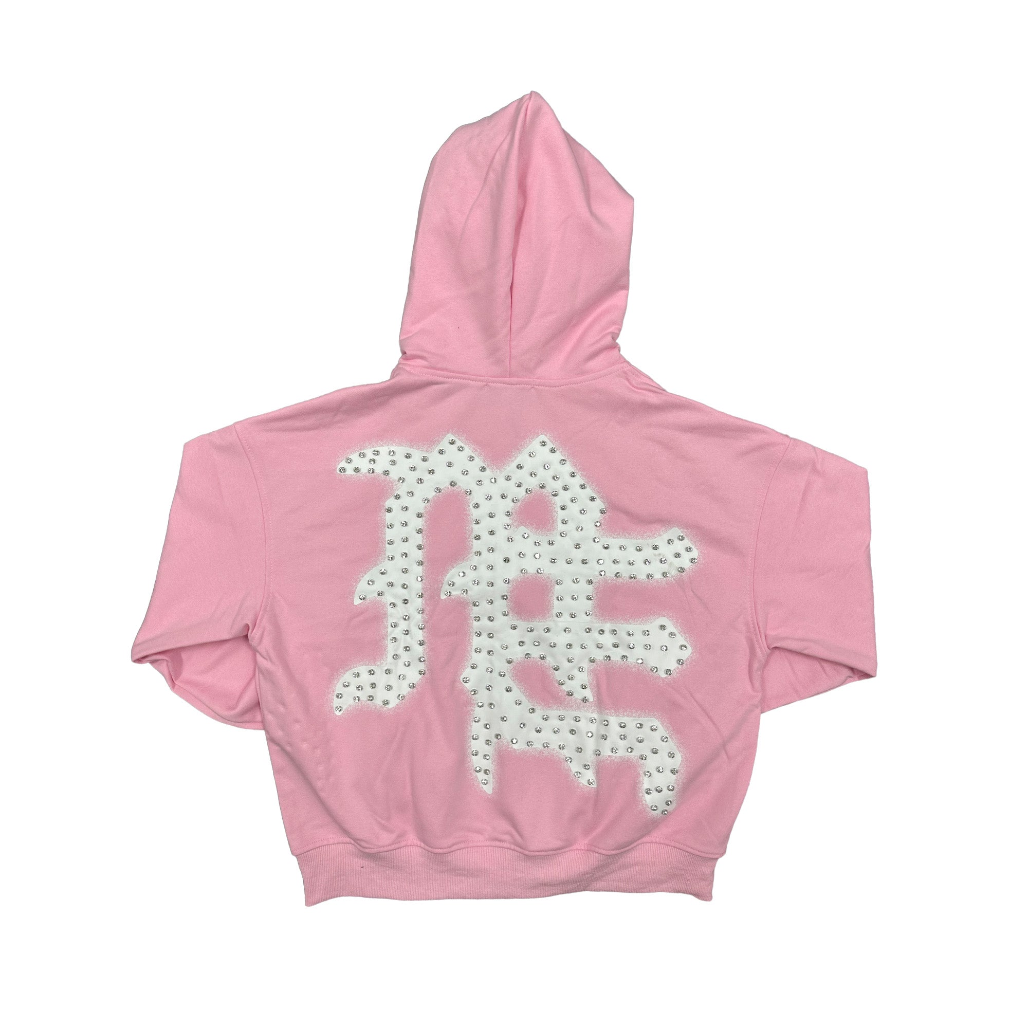 MIXED EMOTION - End Rhinestone hoodie (PINK)