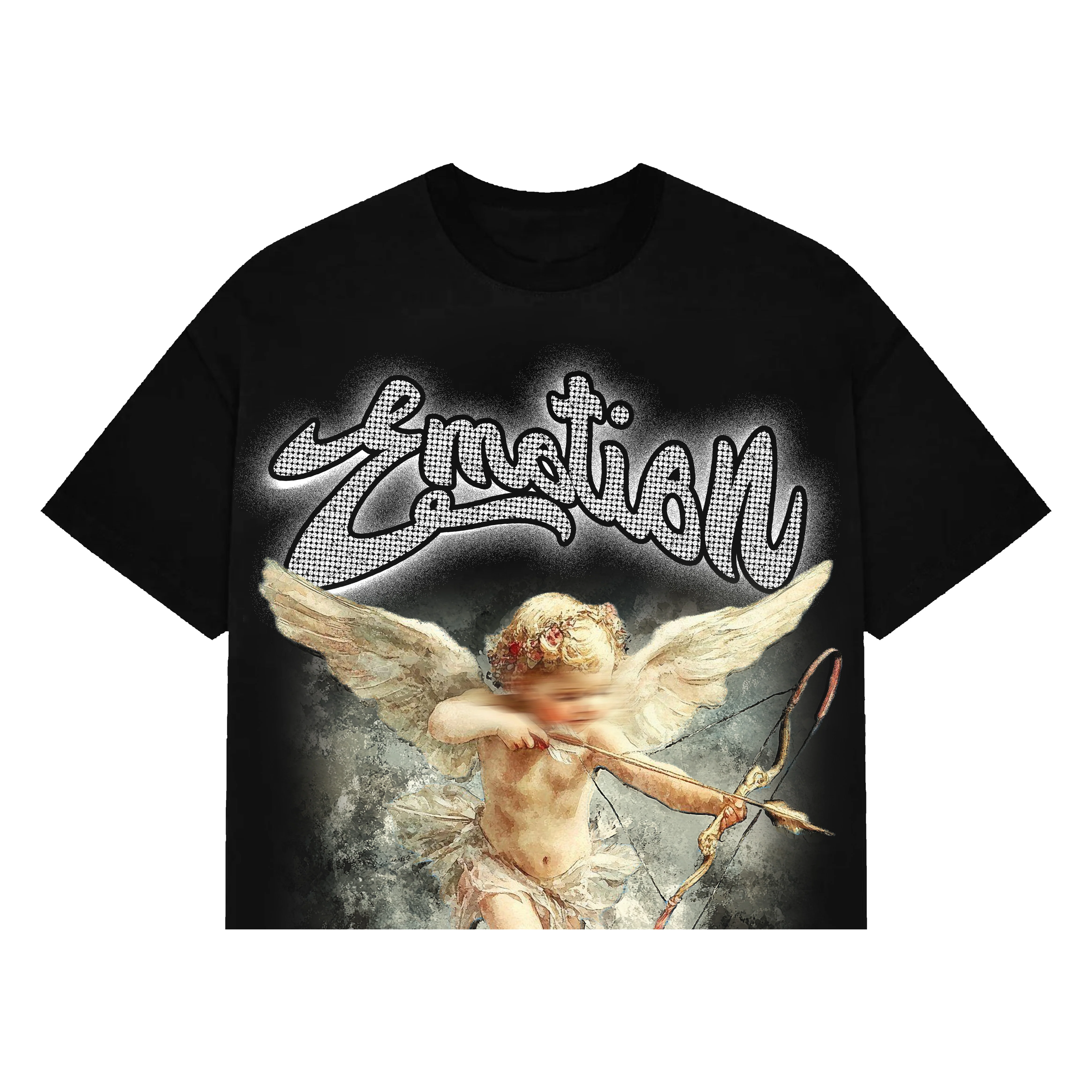 MIXED EMOTION - RHINESTONE CROPPED TEE
