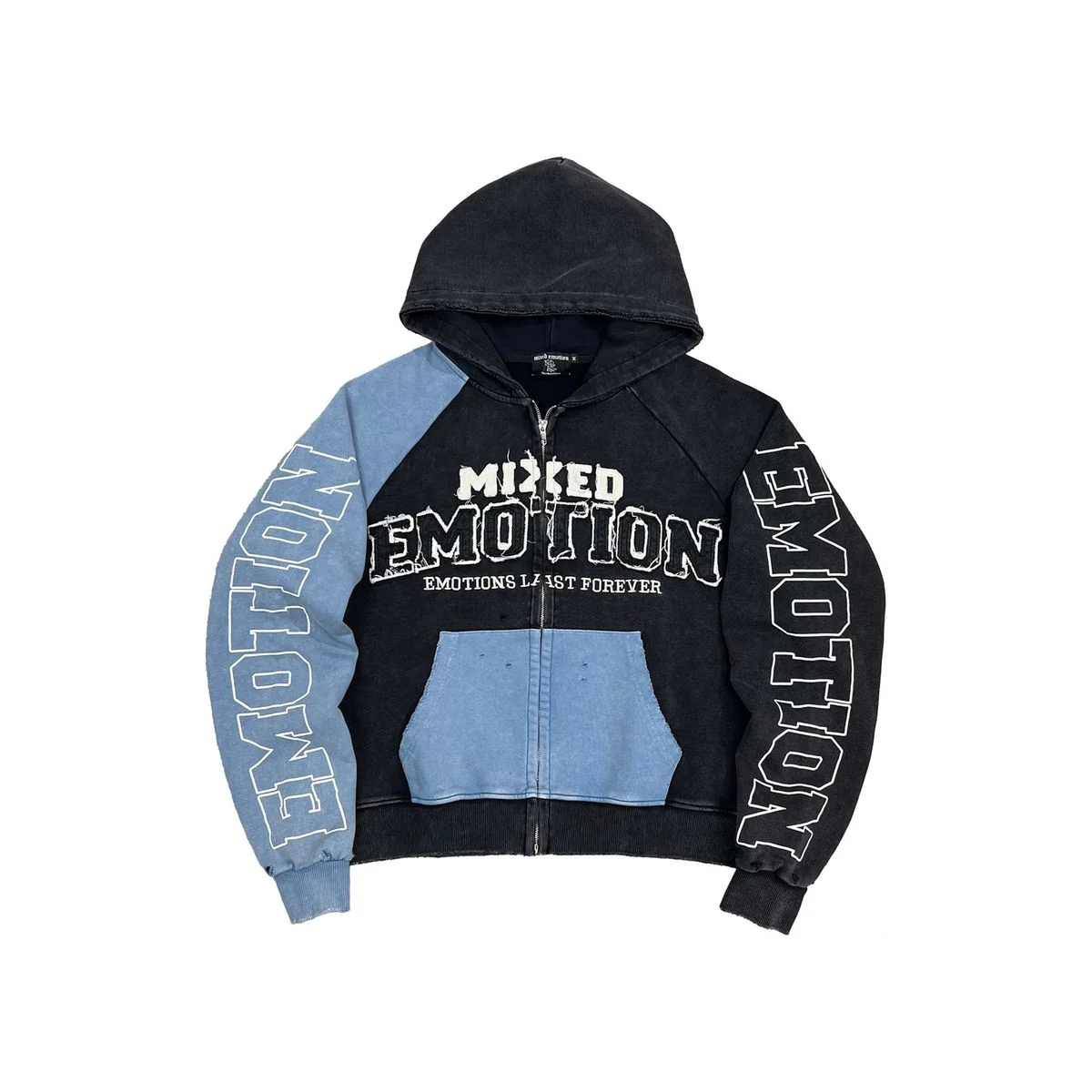 MIXED EMOTION - BLUE SPLIT DECISION HOODIE