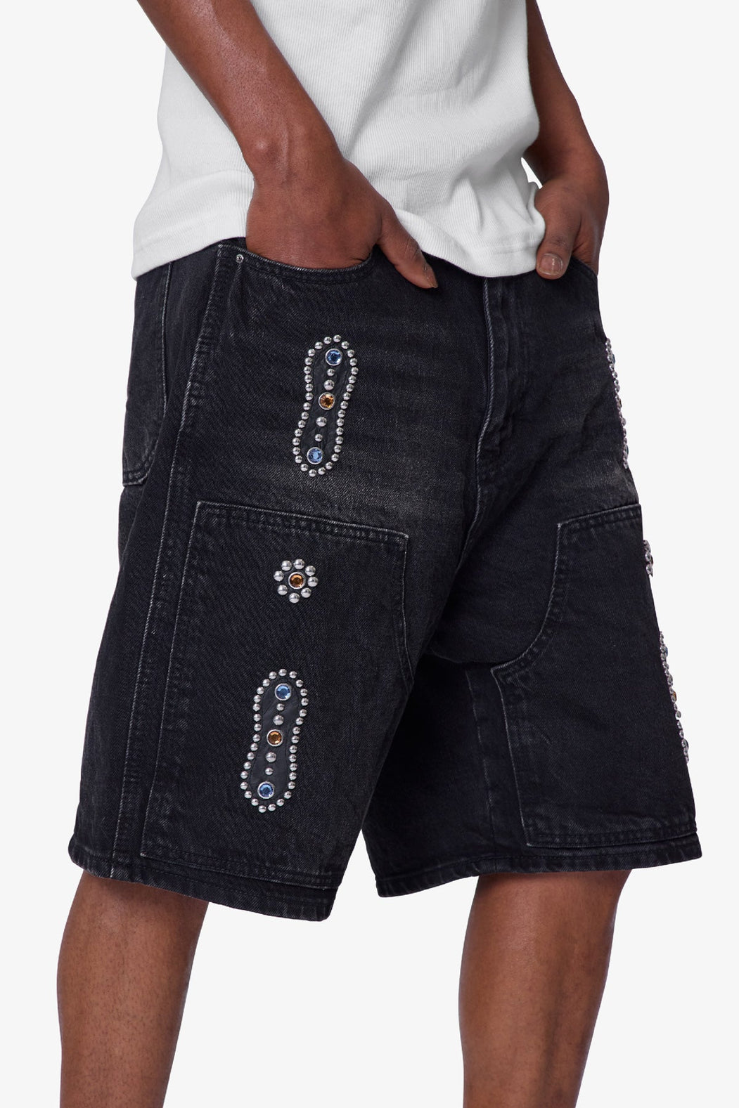 MNML - WESTERN JEWEL DENIM SHORTS