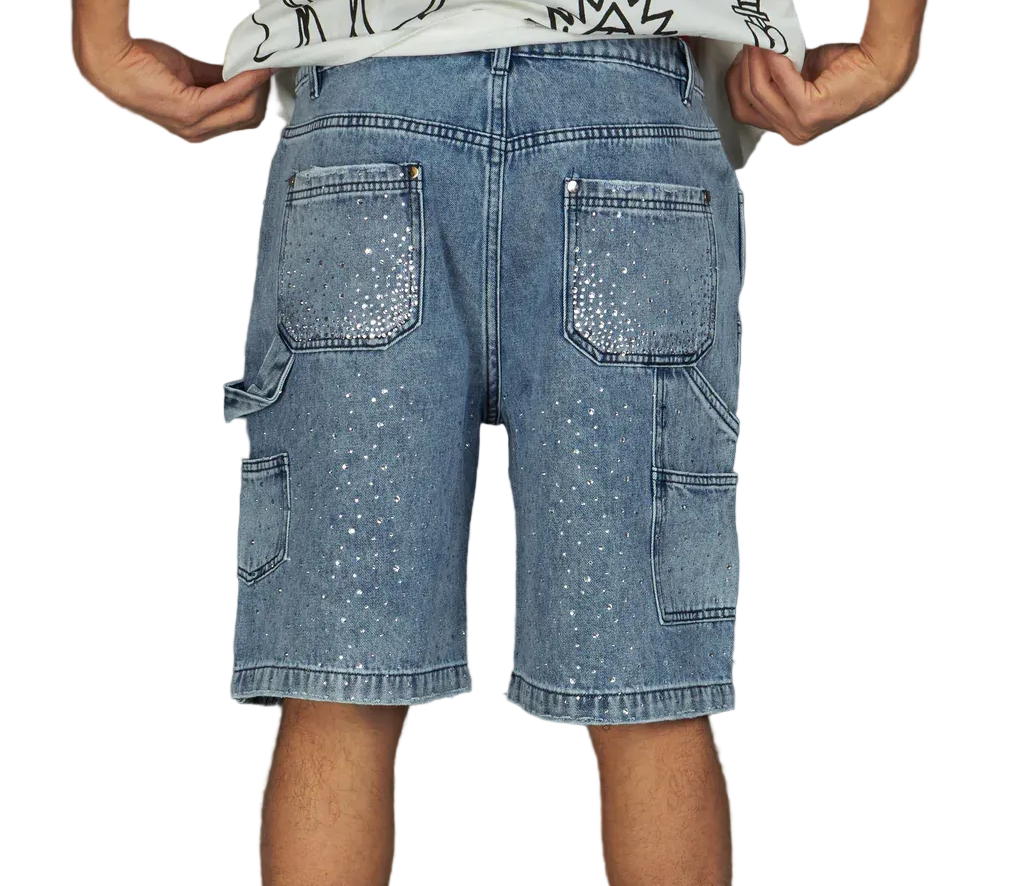 POLITICS - OSCAR RHINESTONE JEAN SHORTS