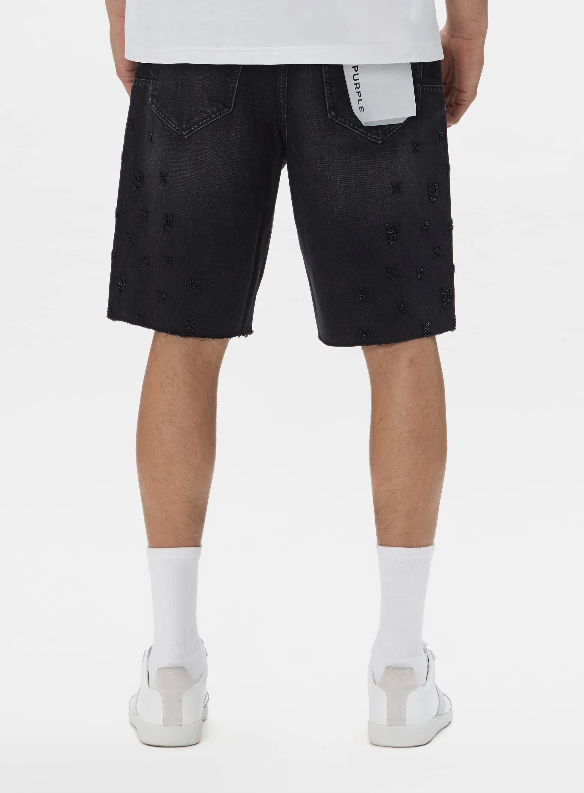 PURPLE - P059-BMWB BEADED MONOGRAM SHORTS