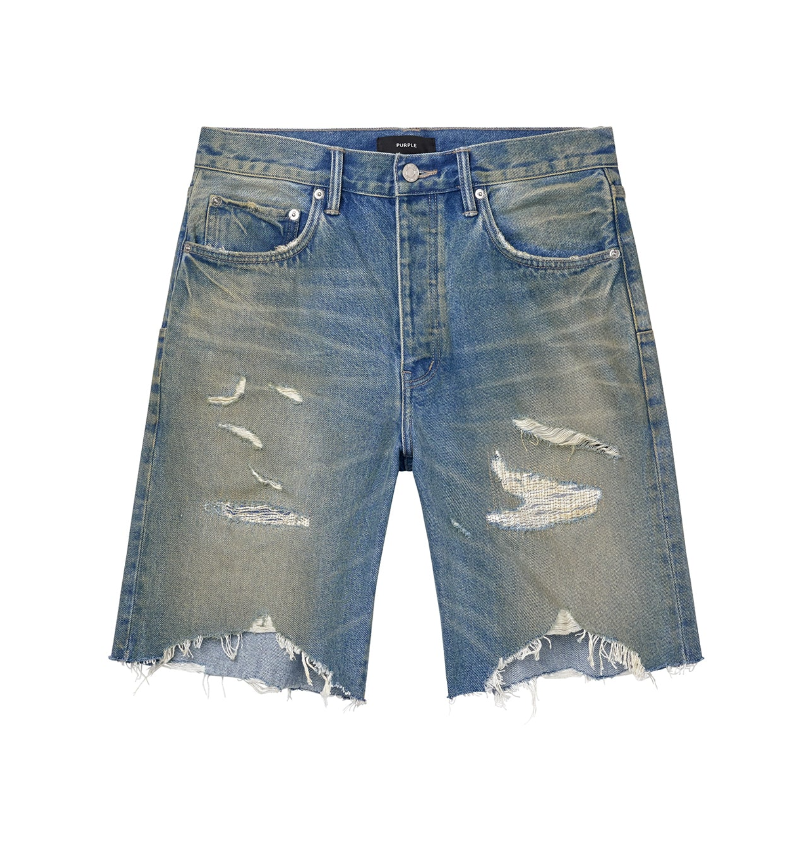 PURPLE - P059-HSDM HIGH SUMMER DESTROY DENIM SHORTS