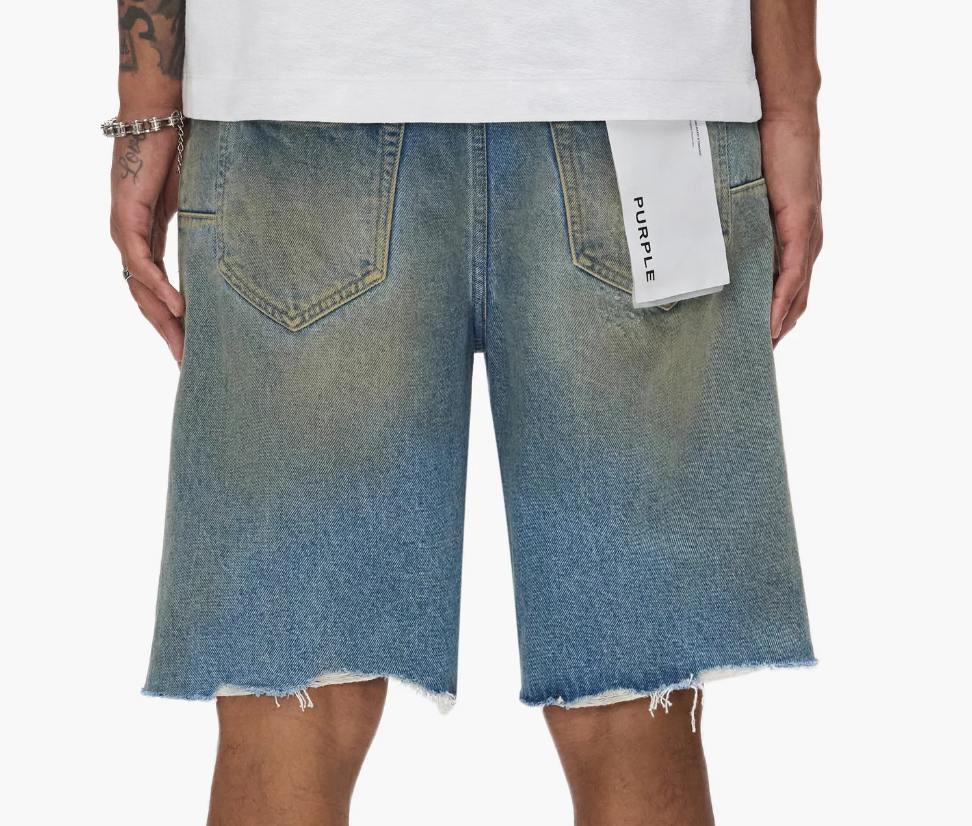 PURPLE - P059-HSDM HIGH SUMMER DESTROY DENIM SHORTS