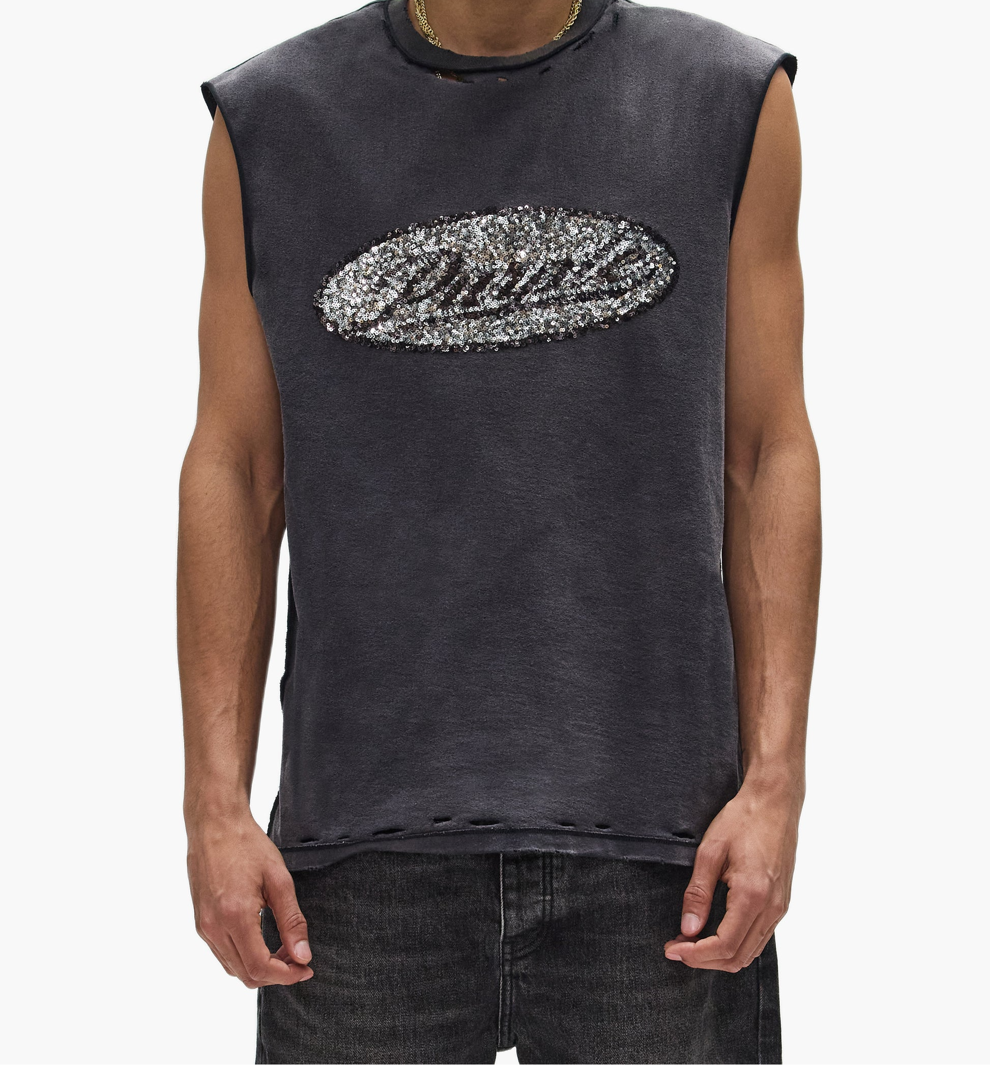 PURPLE - P103-TBDS SEQUIN SCRIPT TANK
