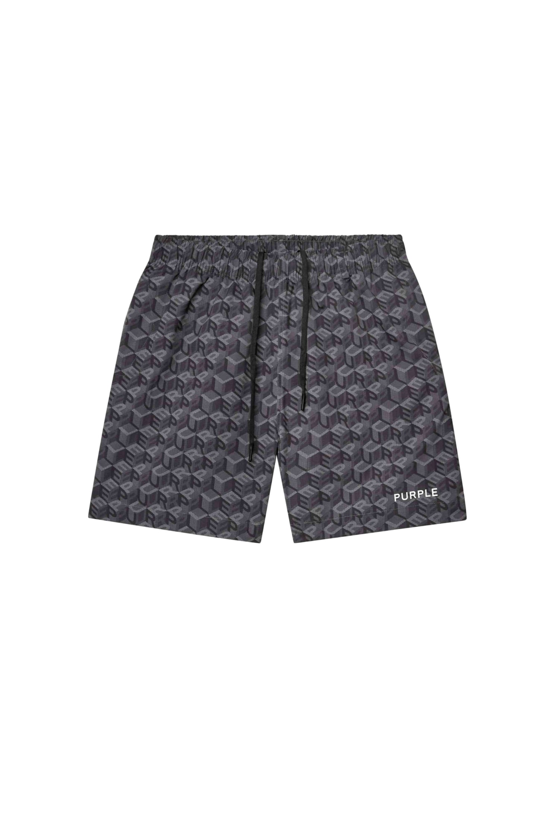 PURPLE - P504-PSDS CUBE MONOGRAM SHORTS