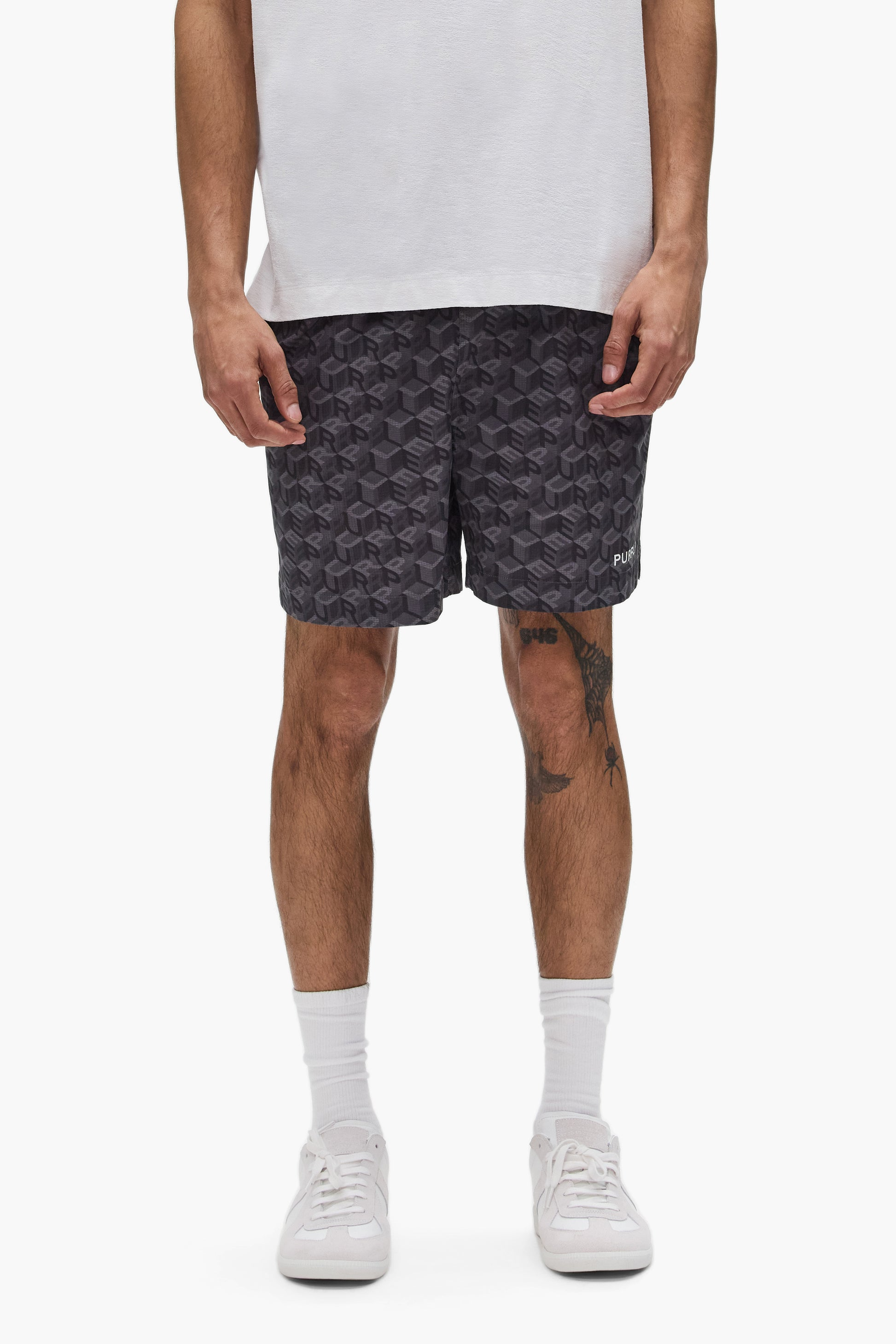 PURPLE - P504-PSDS CUBE MONOGRAM SHORTS