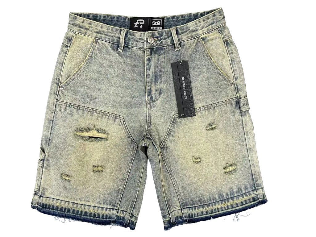 POLITICS - SLASH DENIM SHORTS