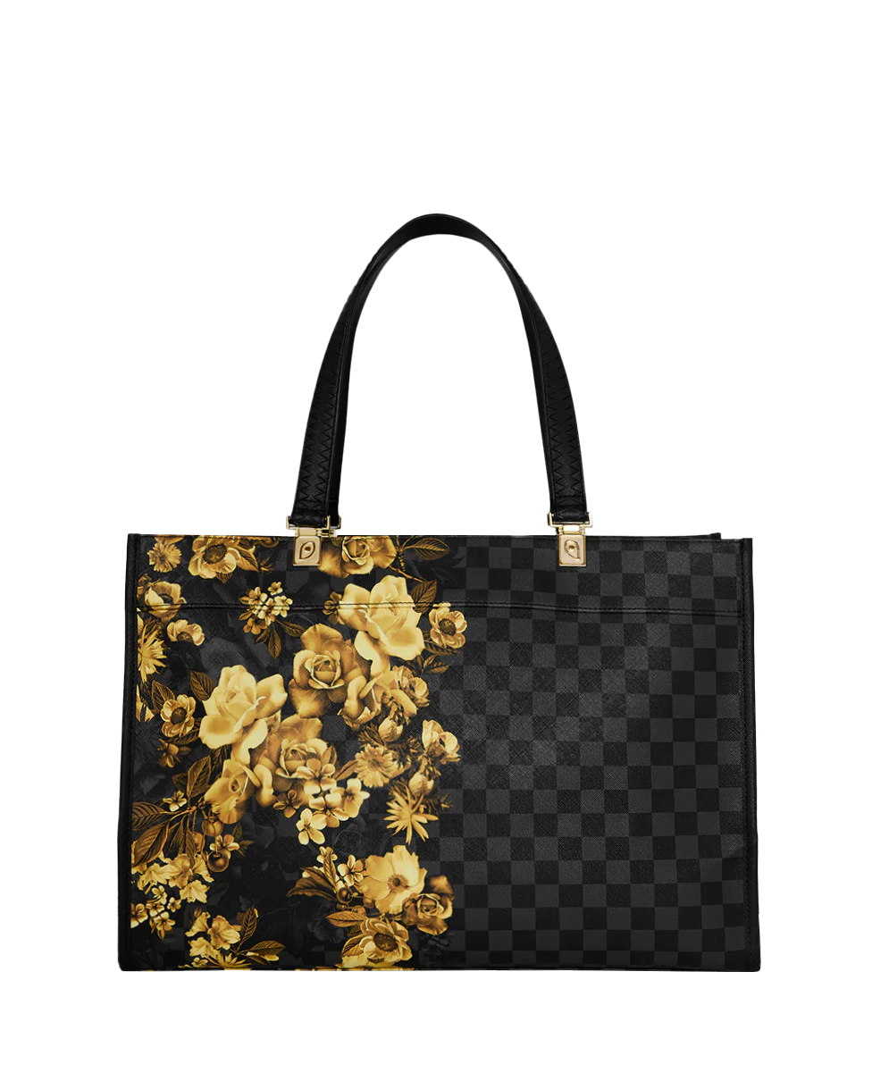 SPRAYGROUND - GOLD FLORAL / BILLIONAIRE BLOOM TORTUGA TOTE - 910T9007NSZ