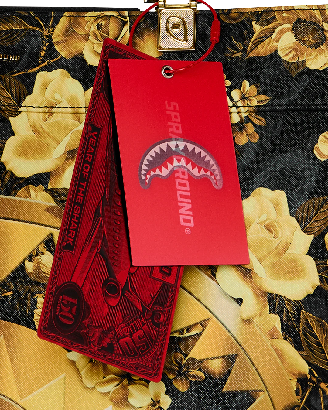 SPRAYGROUND - GOLD FLORAL / BILLIONAIRE BLOOM TORTUGA TOTE - 910T9007NSZ