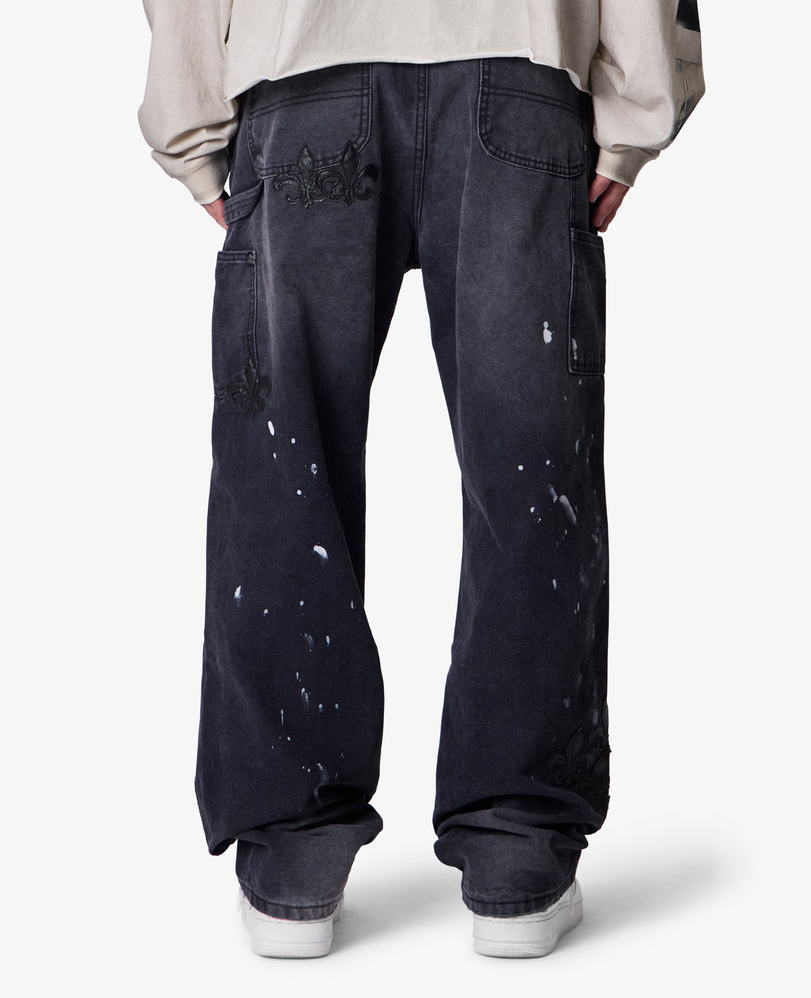 MNML - TORN FLEUR DOUBLE KNEE PANTS