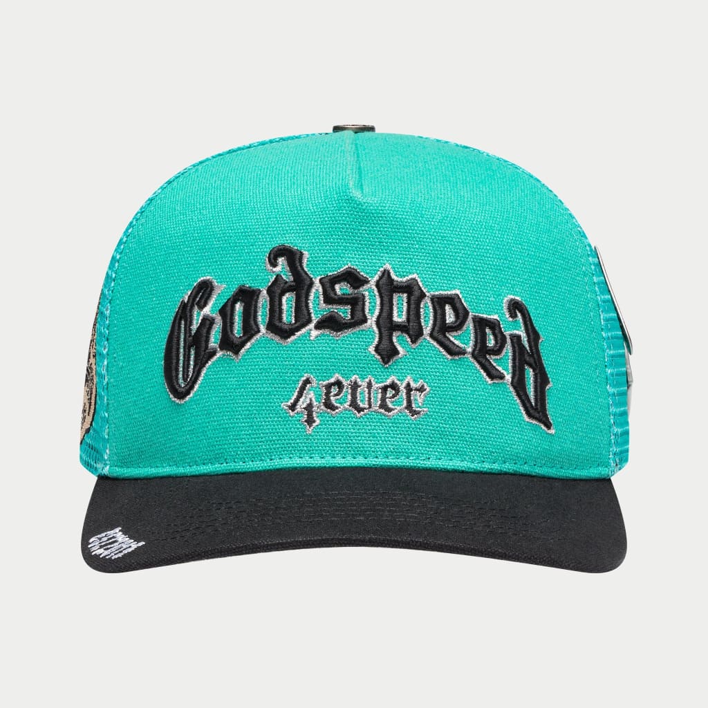 Godspeed - GS Forever Trucker Hat - Turquoise & Black