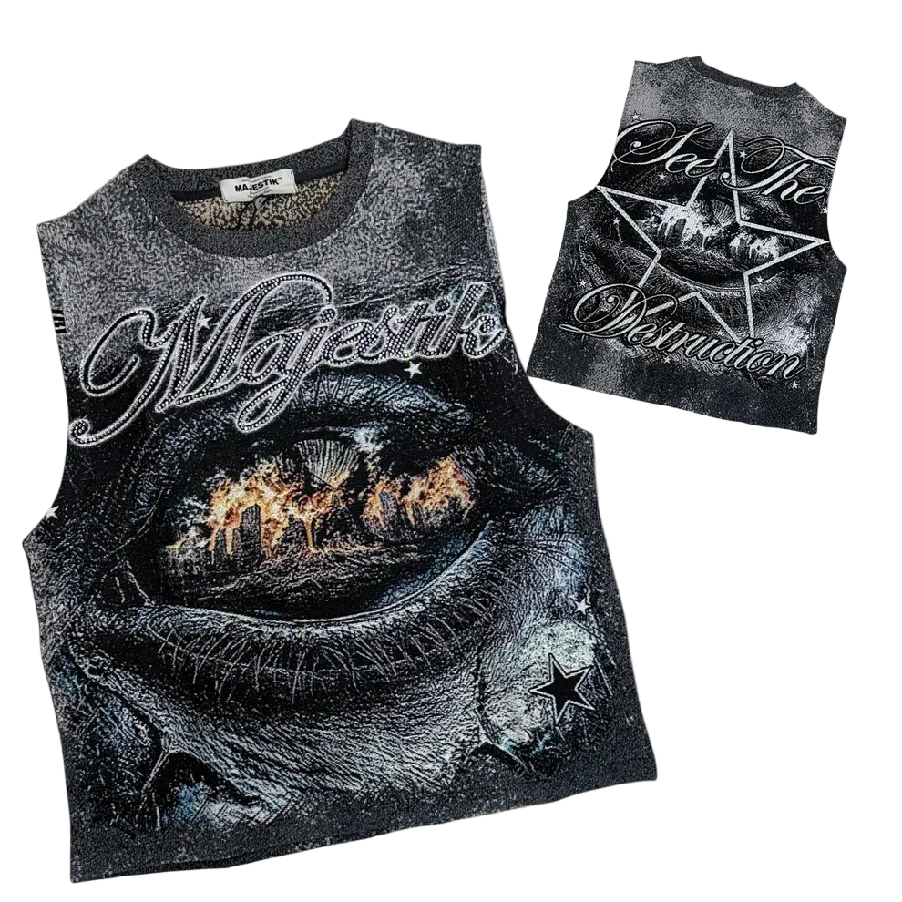 MAJESTIK - TAPESTRY RHINESTONE SLEEVELESS