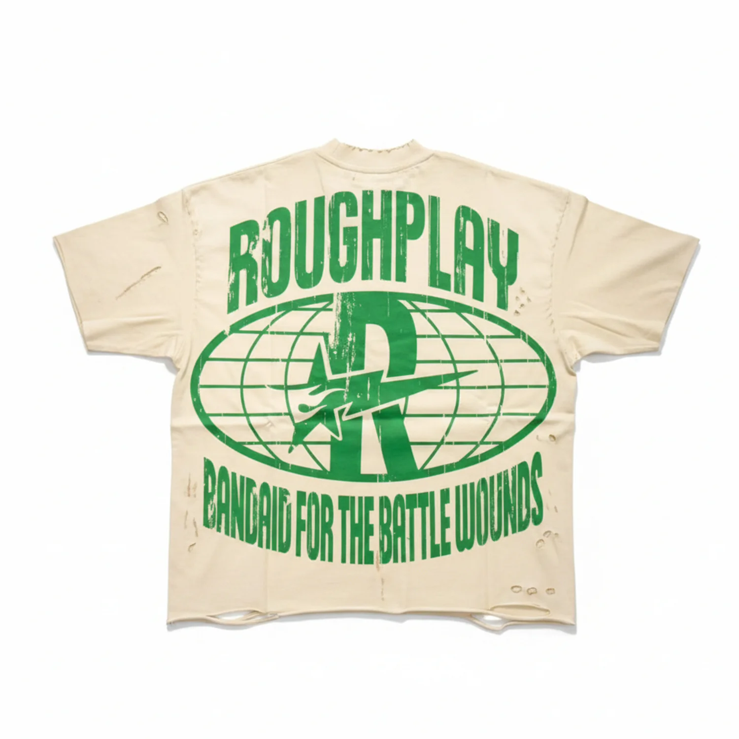 ROUGH PLAY - TAN AND GREEN TEE
