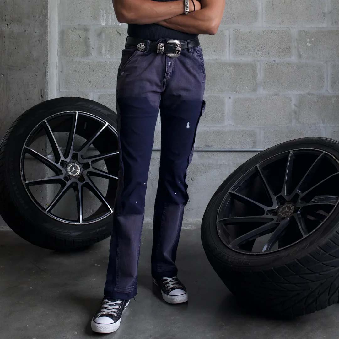 TRIPLE SEVENS - FLARED DENIM (NAVY)