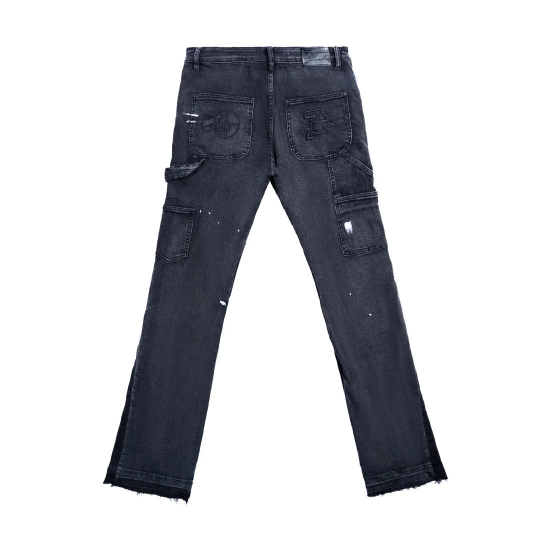 TRIPLE SEVENS - FLARED DENIM (BLACK)