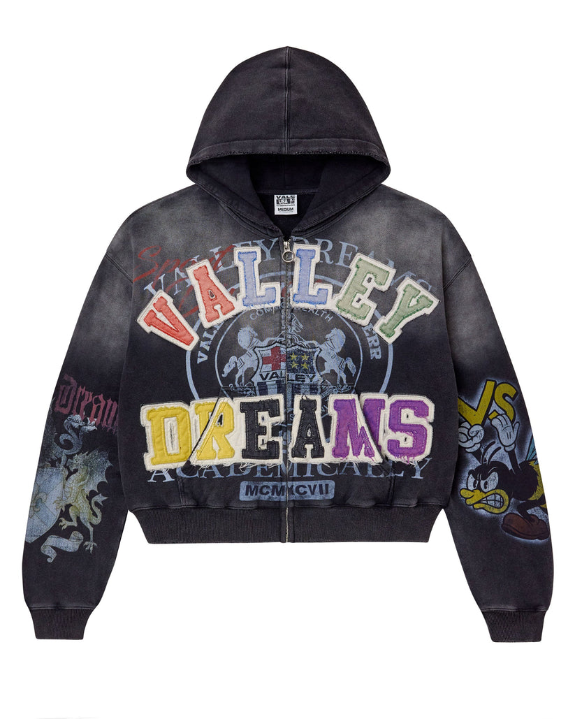 VALE - BLASTED ZIP UP (BLACK)