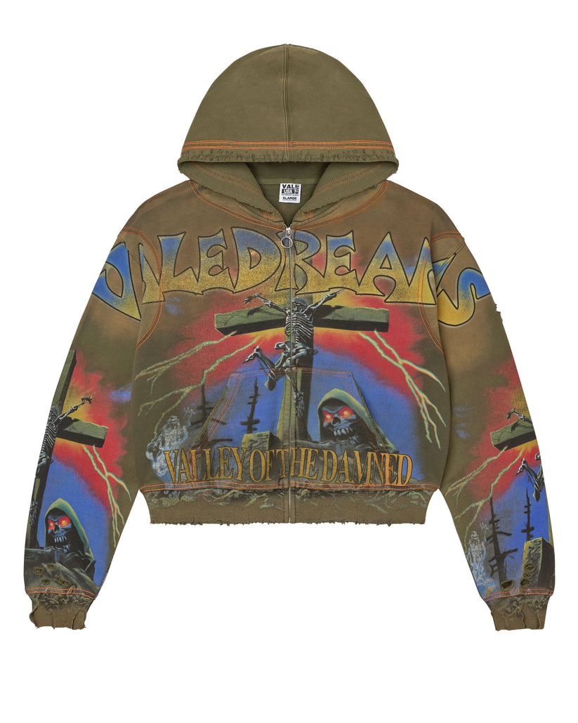 VALE - DAMNED BIG ZIP UP (OLIVE)